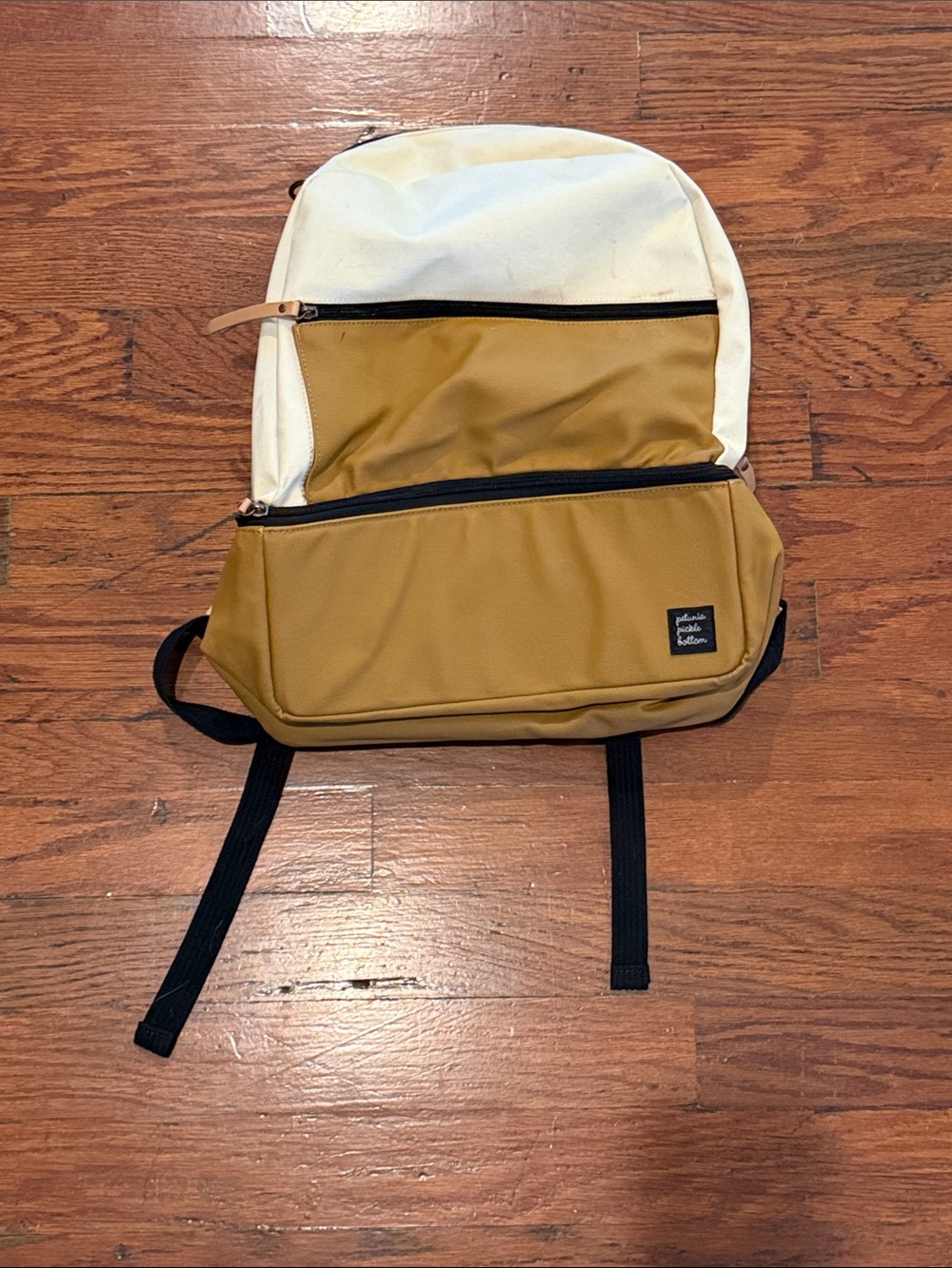 Petunia Pickle Bottom Axis Backpack in Cream and Mustard Two-Tone